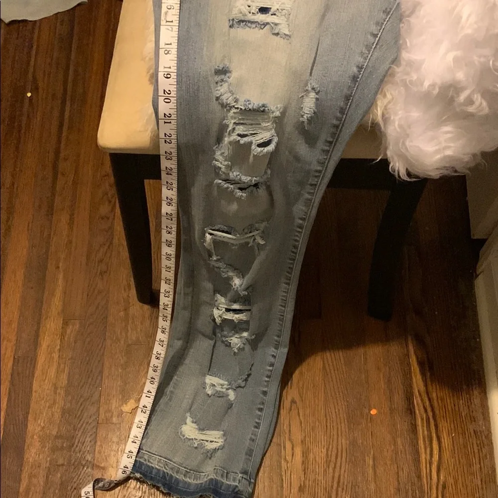 Trendy Distressed Light‎ Blue Boyfriend Jeans